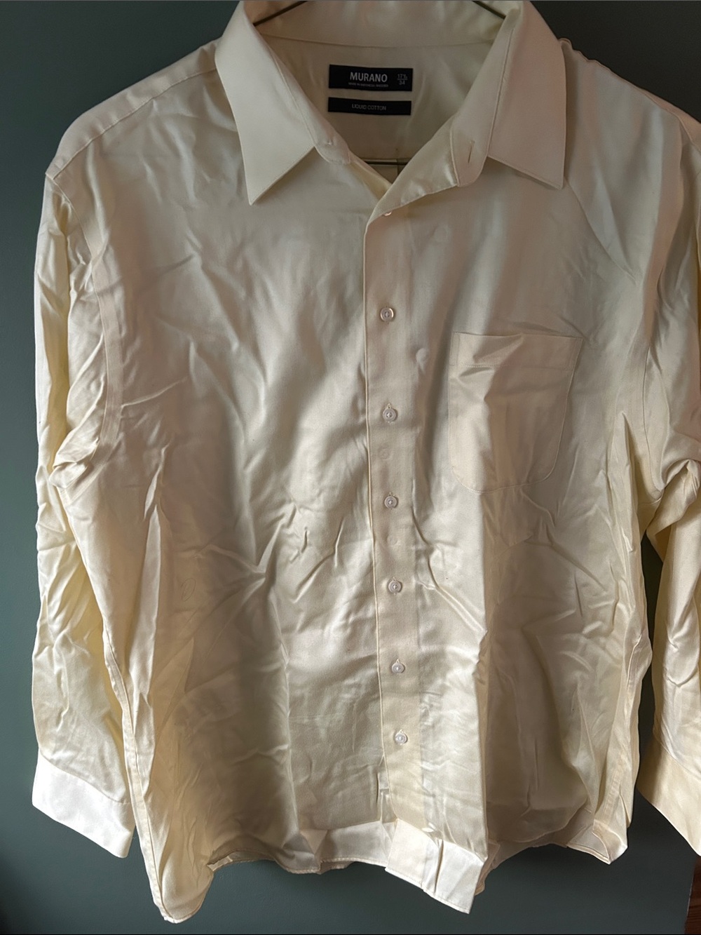 Murano Men's Light Yellow Long-Sleeve Dress Shirt